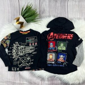 4T Boy Desigual Avengers 2-Pack Sequin & Video Game Long-sleeve Tees